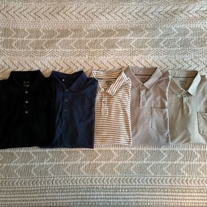 Bundle of 5 Adidas and Ashworth golf polos